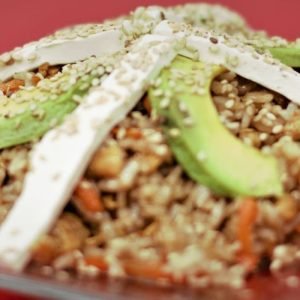 Yakimeshi pollo o camarón